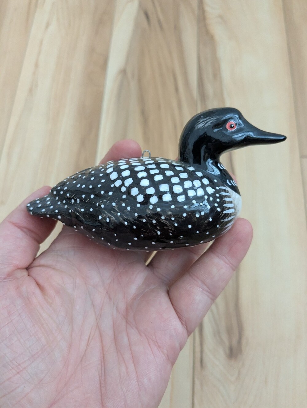 Hand painted Ceramic Loon ornament